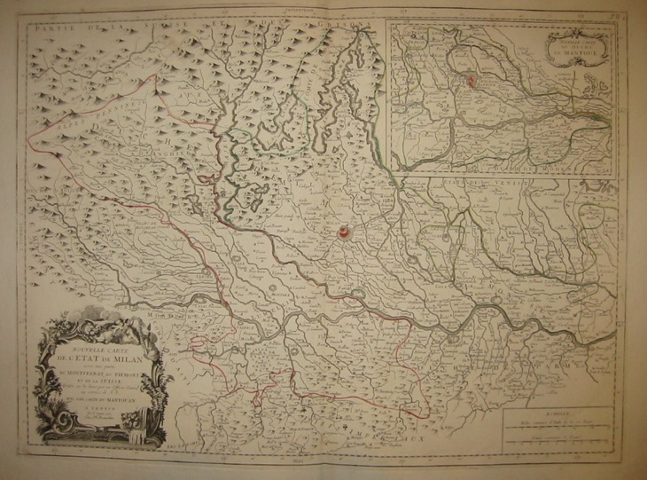 Santini Paolo (1729-1793) Nouvelle carte de l'Etat de Milan avec une partie du Montferrat, du Piemont et de la Suisse 1780 Venezia, Remondini